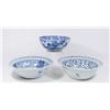 3 Chinese Blue & White Canton Bowls