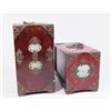 Image 2 : 2 Chinese Jewelry Boxes with Jade Inserts