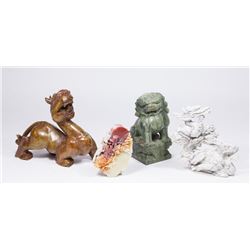 Group Lot 4 Chinese Stone Carvings