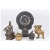Image 1 : 4 Asian Bronze Pieces & 3-Section Stone Disc