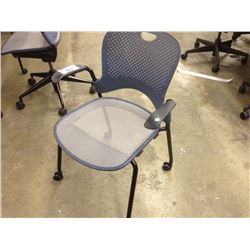 HERMAN MILLER CAPER STACKABLE ROLLING CLIENT CHAIR, LIGHT BLUE