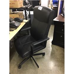 BLACK LEATHER HIGH BACK EXECUTIVE CHAIR