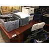 Image 1 : 5 BINS OF ASSORTED ELECTRONICS INC. KEYBOARDS, MICE, CABLES, ADAPTERS AND MORE