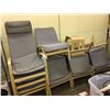 Image 1 : LOT OF 11 GREY MAPLE FRAME MESH BACK LOUNGE CHAIRS AND MAPLE STOOL