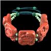 Image 1 : Natural Hand Carved Red Malachite Snake Bracelet