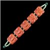 Image 3 : Natural Hand Carved Red Malachite Snake Bracelet