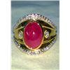 Image 1 : Natural Burma Ruby & Diamond Ring - GIA Certified