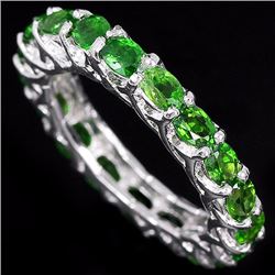 Natural Green Chrome Diopside Eternity Band