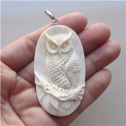 Hand Carved Owl Pendant