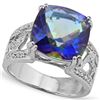 Image 1 : Natural Ocean Mystic & Diamond Ring 6.8 carats