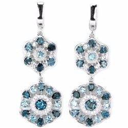 Natural London Blue Topaz Earrings