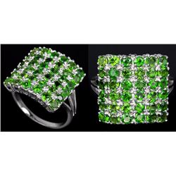 Natural Green Chrome Diopside Ring