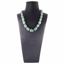 Natural Green Aventurine Diamond Polished Necklace