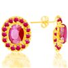 Image 1 : Genuine Ruby 7.02 carats Soild Gold Earrings