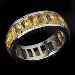 Natural Yellow Citrine Eternity Ring