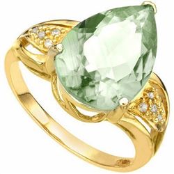 Natural Green Tea Amethyst Diamond Ring