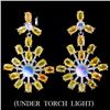 Natural Yellow Sapphire, Opal & Cz Earrings