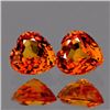 Natural Orange Sapphires Heart Pair 4.00 MM - VVS