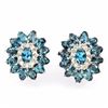 Natural London Blue Topaz & White Topaz Earrings