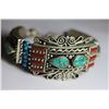 Image 1 : Tibet Hand Made Turquoise, Coral, Lapis Lazuli Bracelet