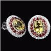 Image 1 : Natural Garnet & Citrine Earrings
