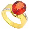 Image 1 : Stunning Hessonite & Diamond Ring