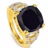 Image 1 : Natural Black Sapphire & Diamond 9.19 cts Ring