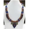 Image 1 : Tibet Hand Made Natural Coral, Lapis Lazuli Necklace