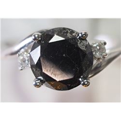 #2-14KT WHITE GOLD BLACK DIAMOND & WHITE