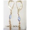 Image 2 : #3-14KT YELLOW GOLD TANZANITE & DIAMOND EARRING