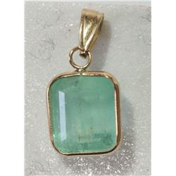 #4-14KT YELLOW GOLD EMERALD PENDANT