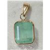 Image 1 : #4-14KT YELLOW GOLD EMERALD PENDANT