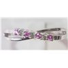 Image 1 : #5-10KT WHITE GOLD PINK SAPPHIRE & DIAMOND RING
