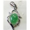 Image 1 : #9-STERLING SILVER JADE AND CUBIC ZIRCONIA