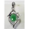 Image 2 : #9-STERLING SILVER JADE AND CUBIC ZIRCONIA