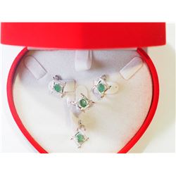 #10-STERLING EMERALD & CUBIC ZIRCONIA