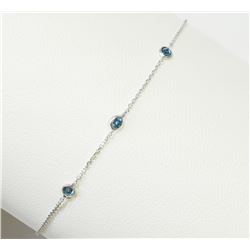 #12-14KT GOLD BLUE DIAMOND BRACELET