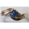 Image 1 : #13-10KT YELLOW -WHITE GOLD BLUE SAPPHIRE &