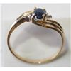 Image 2 : #13-10KT YELLOW -WHITE GOLD BLUE SAPPHIRE &