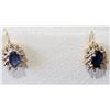 Image 1 : #14-14KT YELLOW GOLD SAPPHIRE & DIAMOND EARRING
