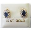 Image 2 : #14-14KT YELLOW GOLD SAPPHIRE & DIAMOND EARRING