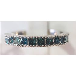 #15-14KT WHITE GOLD BLUE DIAMOND RING