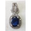 Image 1 : #20-STERLING SILVER SAPPHIRE & DIAMOND PENDANT