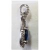 Image 2 : #20-STERLING SILVER SAPPHIRE & DIAMOND PENDANT
