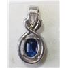 Image 3 : #20-STERLING SILVER SAPPHIRE & DIAMOND PENDANT