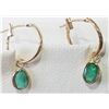 Image 1 : #21-14KT YELLOW GOLD EMERALD EARRINGS