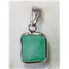 Image 1 : #22-14KT WHITE GOLD EMERALD PENDANT