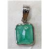 Image 2 : #22-14KT WHITE GOLD EMERALD PENDANT