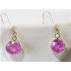 #25-14KT YELLOW GOLD RUBY & DIAMOND EARRINGS