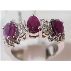 #26-STERLING SILVER RUBY RING